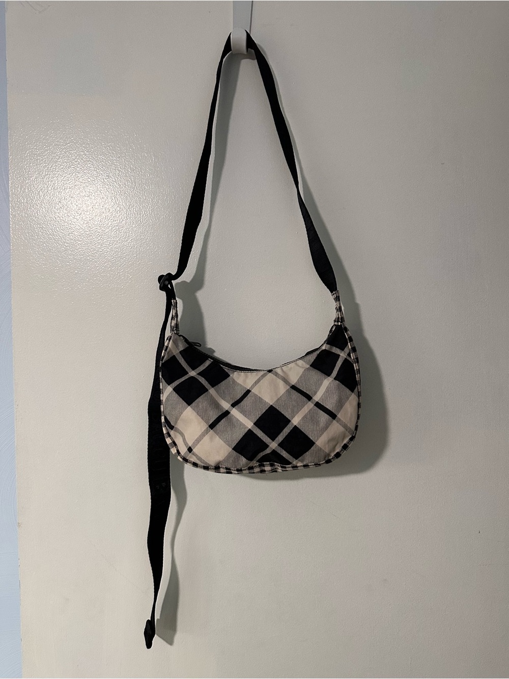 Baggu Mixed Plaid Small Nylon Crescent